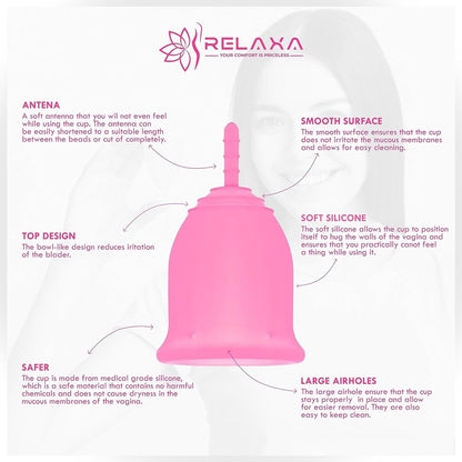 Small reusable menstrual cup in pink with soft silicone and smooth surface for comfort and ease of use