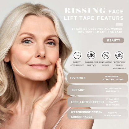 Rissing facelift tapes for instant lift featuring waterproof design and long-lasting effect for all-day use