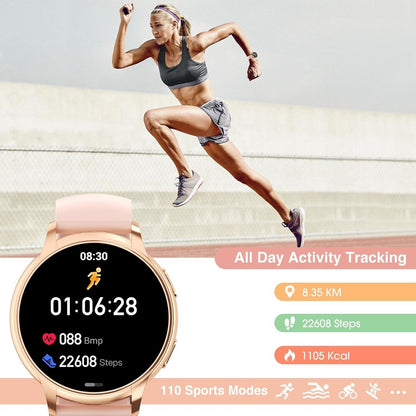 Rose gold smart watch for Android and iOS with all day activity tracking and multiple sports modes