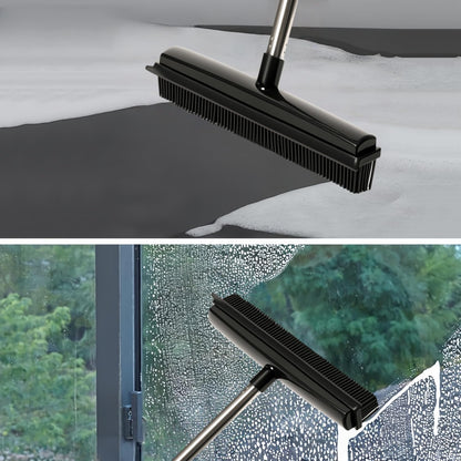 Waibejon rubber broom for pet hair removal with rubber bristles for efficient cleaning on various surfaces