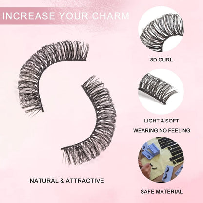 Russian strip lashes with 8D curl, light and soft for a natural, attractive look