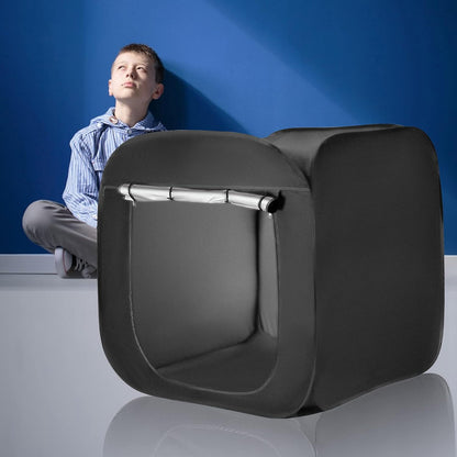 YBike sensory blackout tent for children in black, ideal for quiet and calming spaces