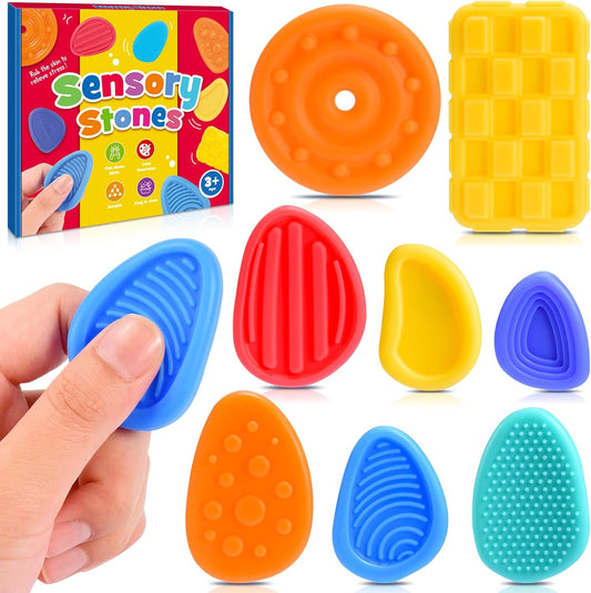 Leksakber sensory fidget toys set featuring colourful textured stones for sensory play and stress relief