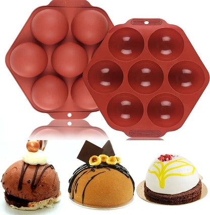 Silicone chocolate mould with six round cavities for creating delicious chocolates and desserts