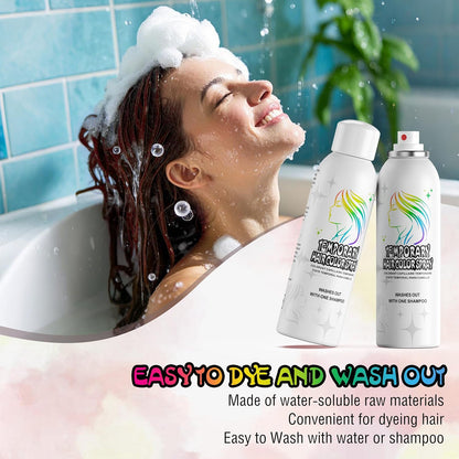 HIESGIE silver white temporary hair colour spray for easy application and wash-out, perfect for home use