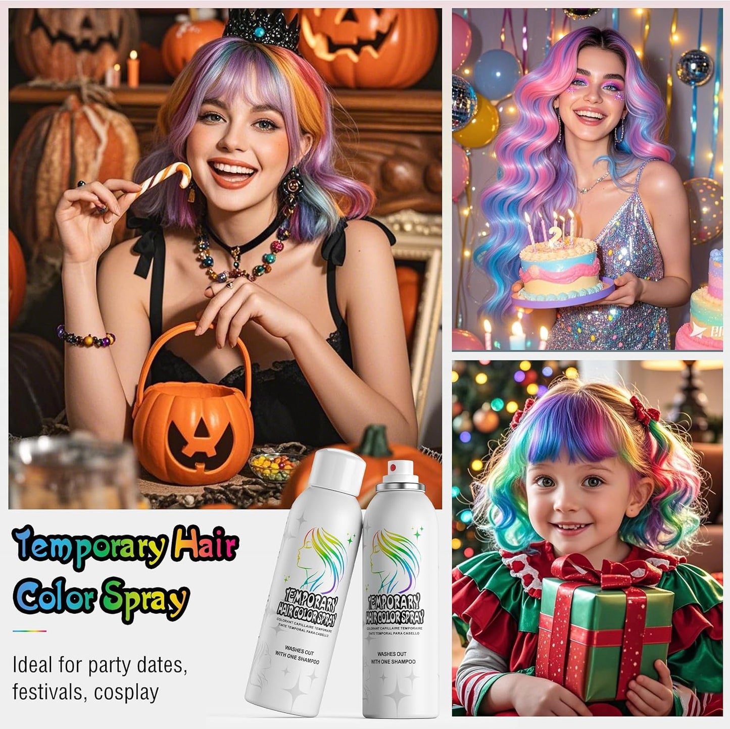 HIESGIE silver white temporary hair colour spray ideal for parties and festivals