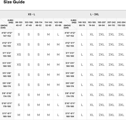 Konny lightweight infant carrier for mums in a size guide format, displaying size options and measurements