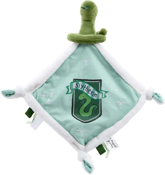 Slytherin comfort blanket featuring a green snake and house crest in soft fabric for fans of Harry Potter