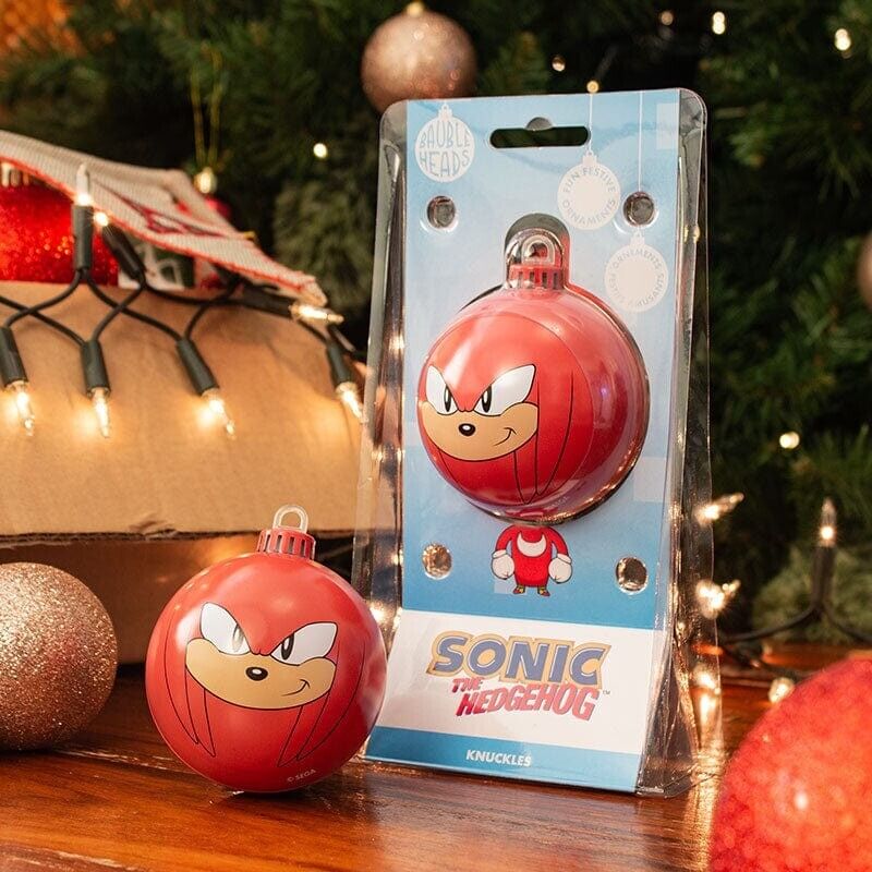 Numskull Sonic the Hedgehog Knuckles Christmas Ornament Set in Red with Holiday Packaging
