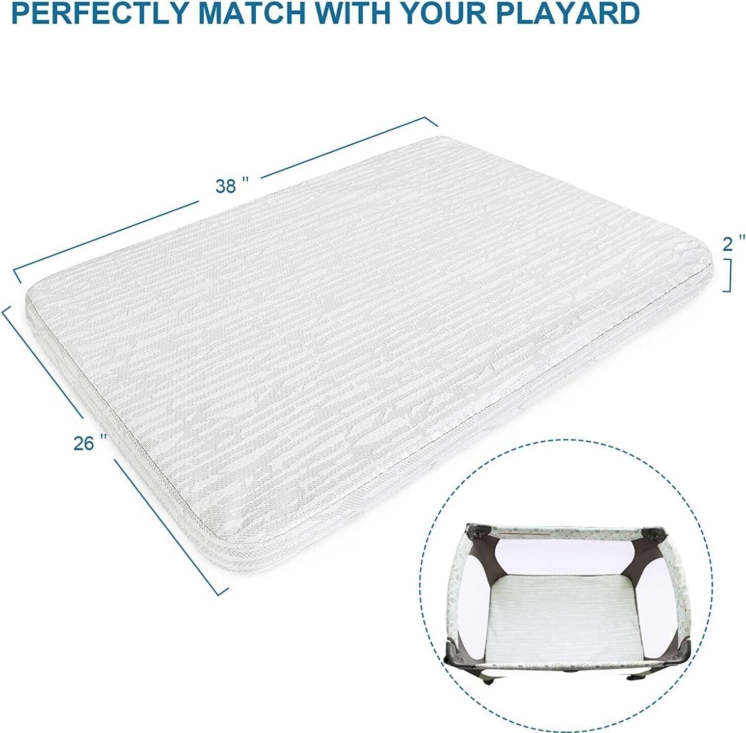 Sprintspirit cot mattress for travel measuring 38x26x2 inches, ideal for sleepovers and small spaces