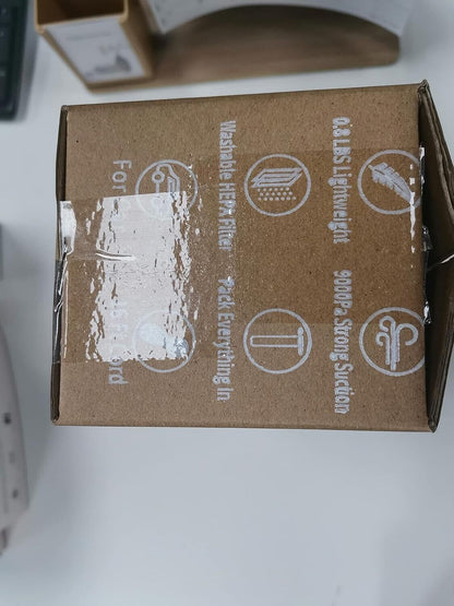Temola car vacuum cleaner packaging featuring a washable HEPA filter and powerful suction features