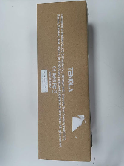Temola car vacuum cleaner packaging showing product details and specifications for vehicle cleaning