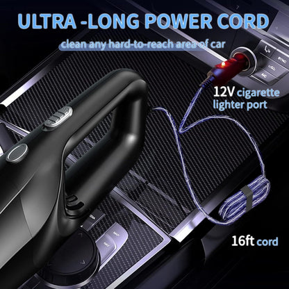 Temola car vacuum cleaner with 16ft power cord for cleaning hard-to-reach areas in your vehicle