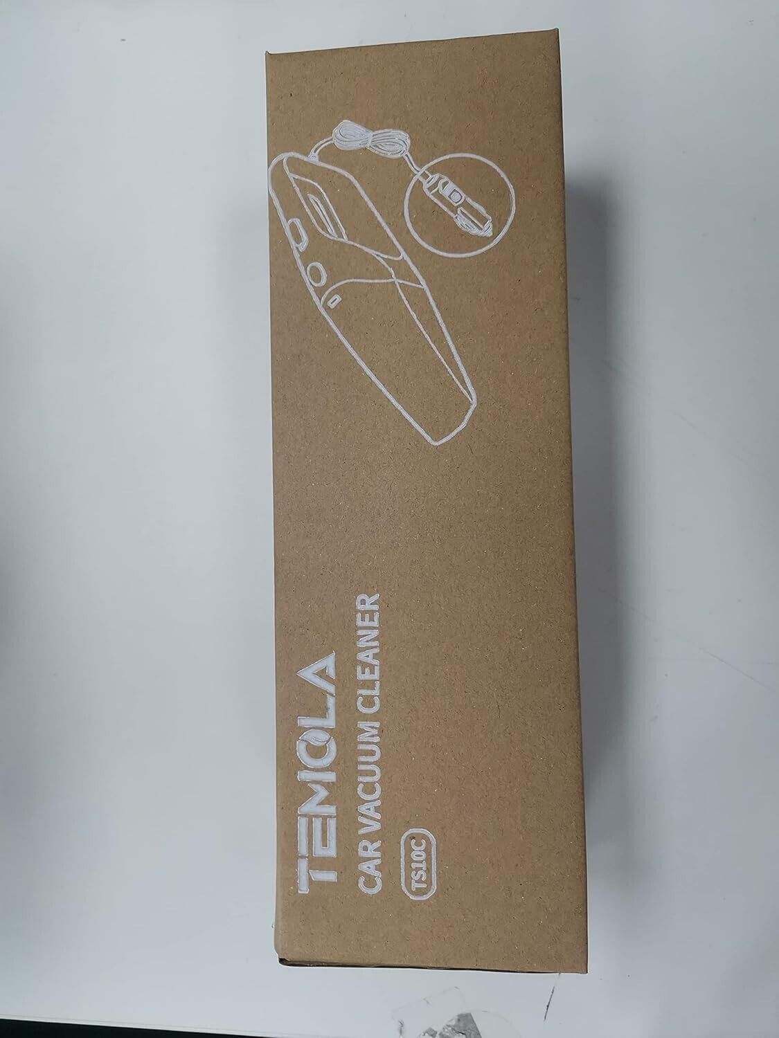 Temola car vacuum cleaner packaging with sleek design and clear product label