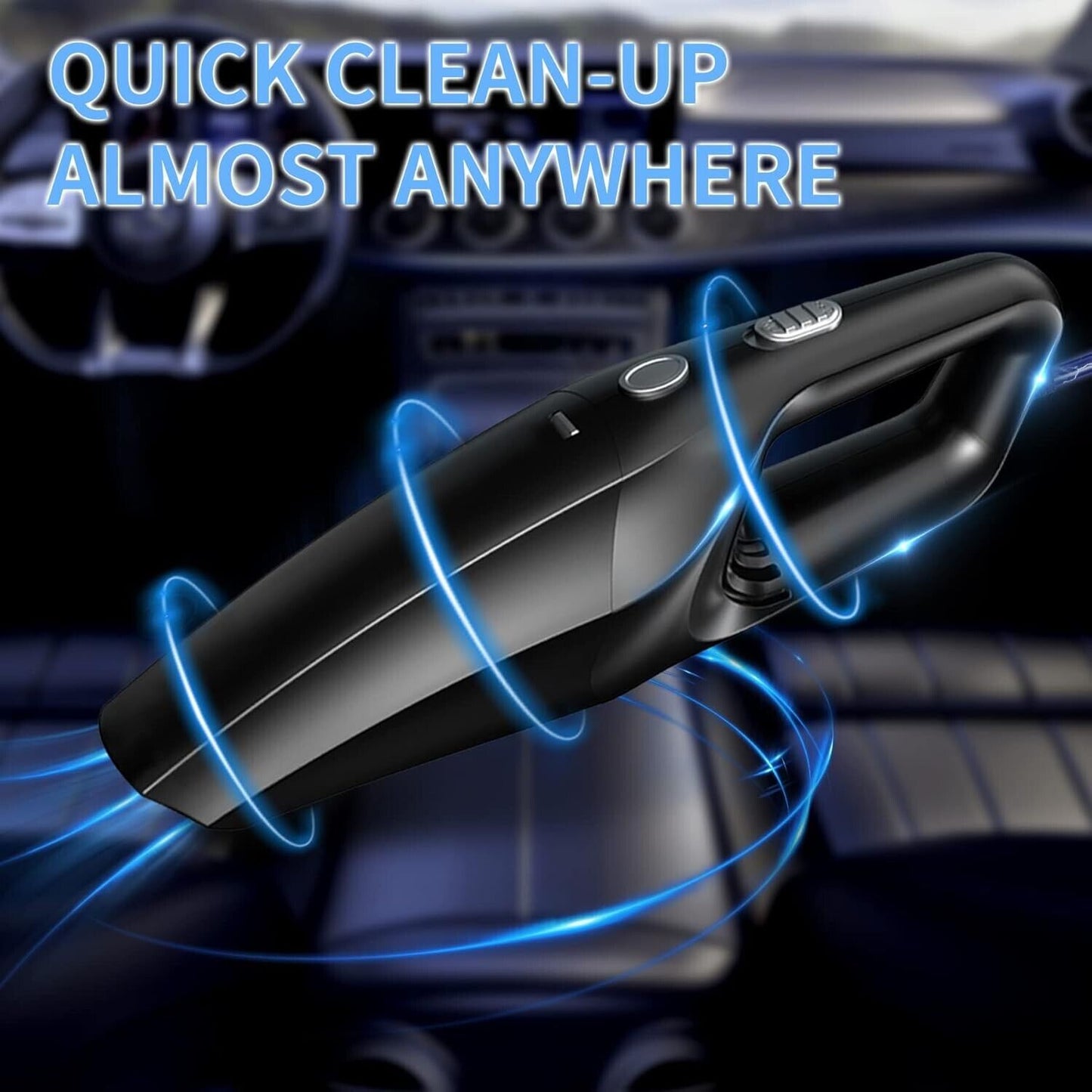 Temola car vacuum cleaner designed for quick clean-up almost anywhere in your vehicle