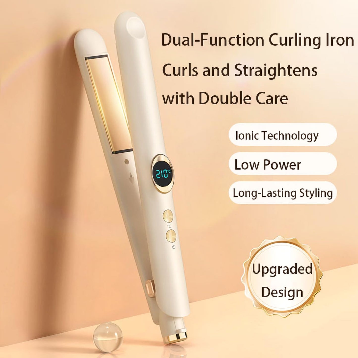 Eachans travel hair straightener with dual-function for curls and straightening, featuring ionic technology