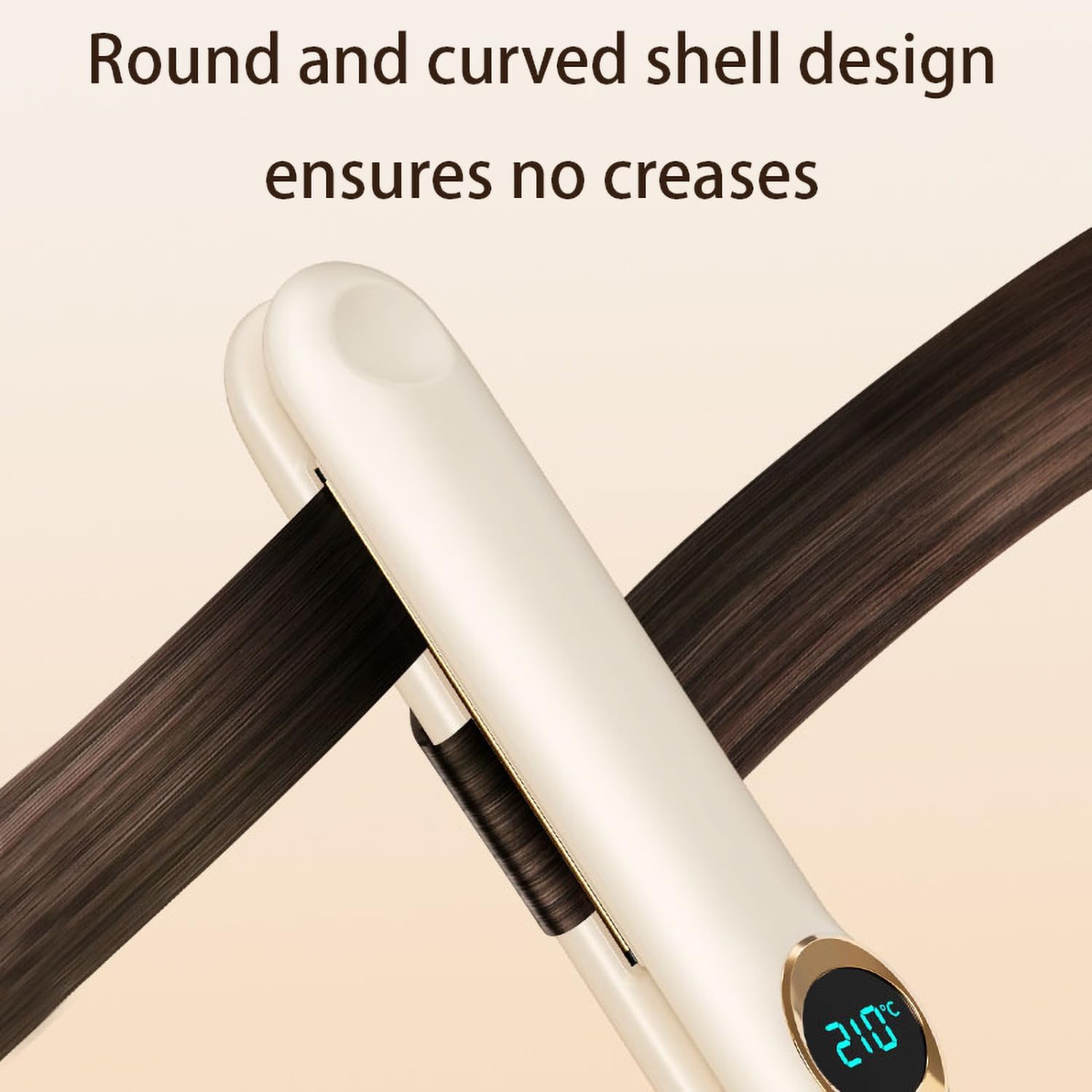 Eachans travel hair straightener with a round and curved shell design for crease-free styling