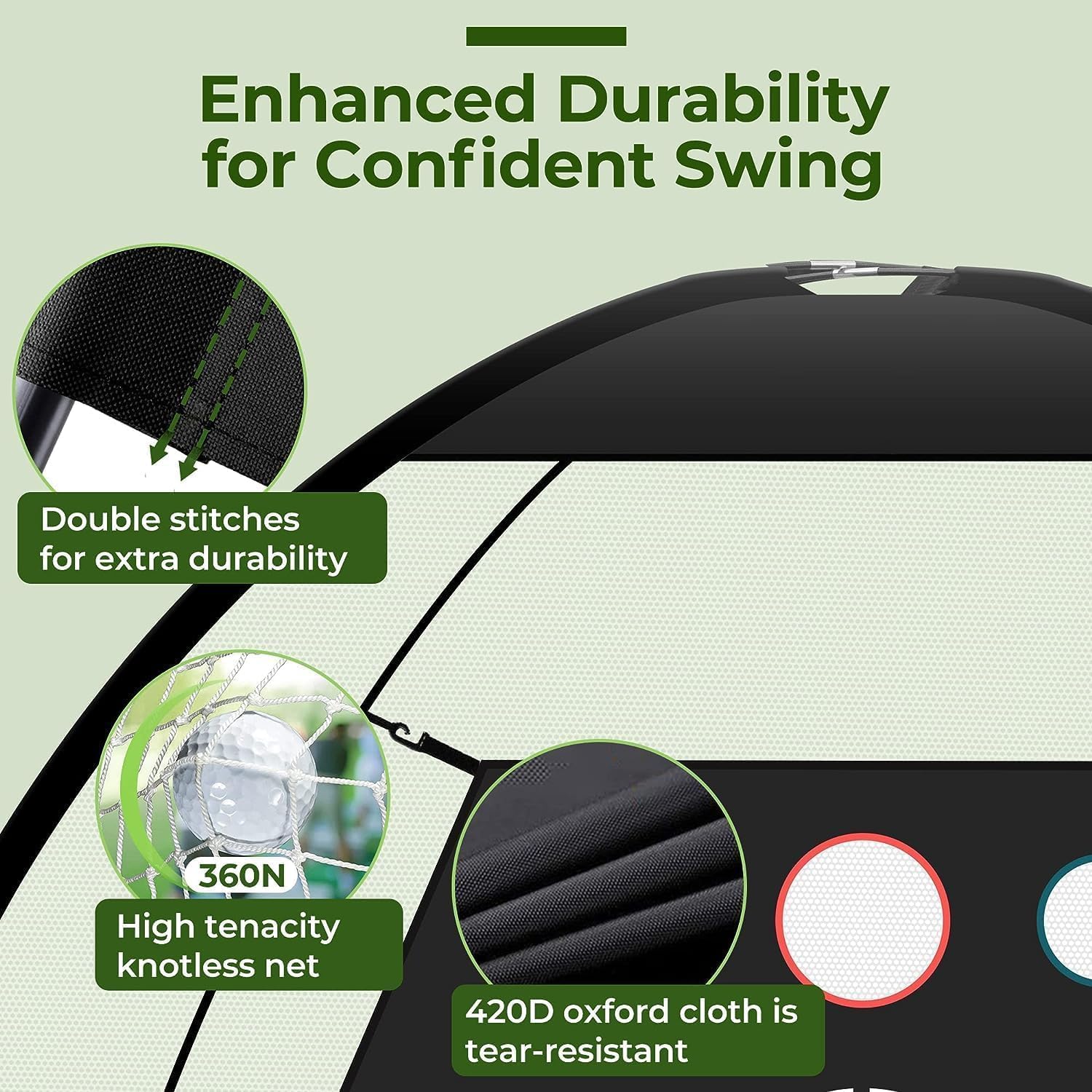Durable TS Golf Practice Net for Garden featuring double stitches and tear-resistant materials