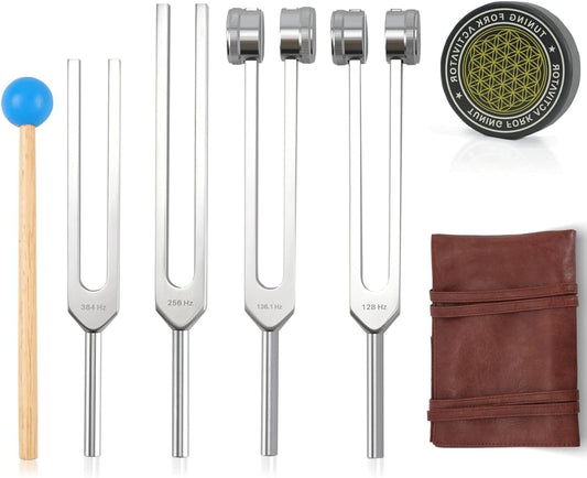 TIJUNIK tuning forks for healing set with mallet, carrying pouch, and frequency tools for sound therapy