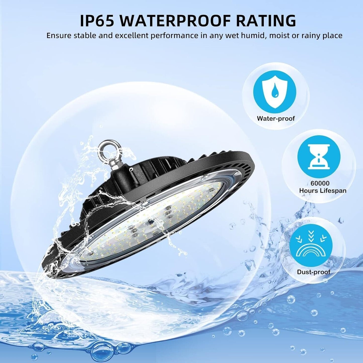 UFO LED high bay light 100W with IP65 waterproof rating for durable indoor and outdoor use