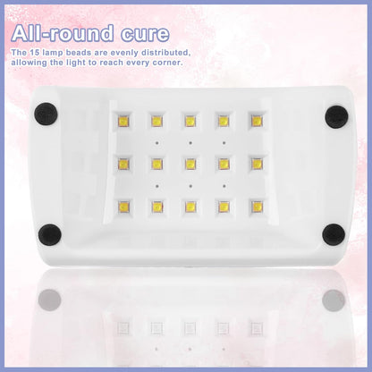 ANGNYA UV nail lamp for gel nails with 15 evenly distributed lamp beads for all-round curing