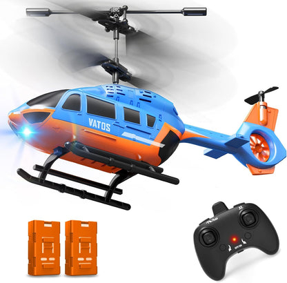 VATOS RC helicopter for kids with LED lights and remote control for outdoor fun