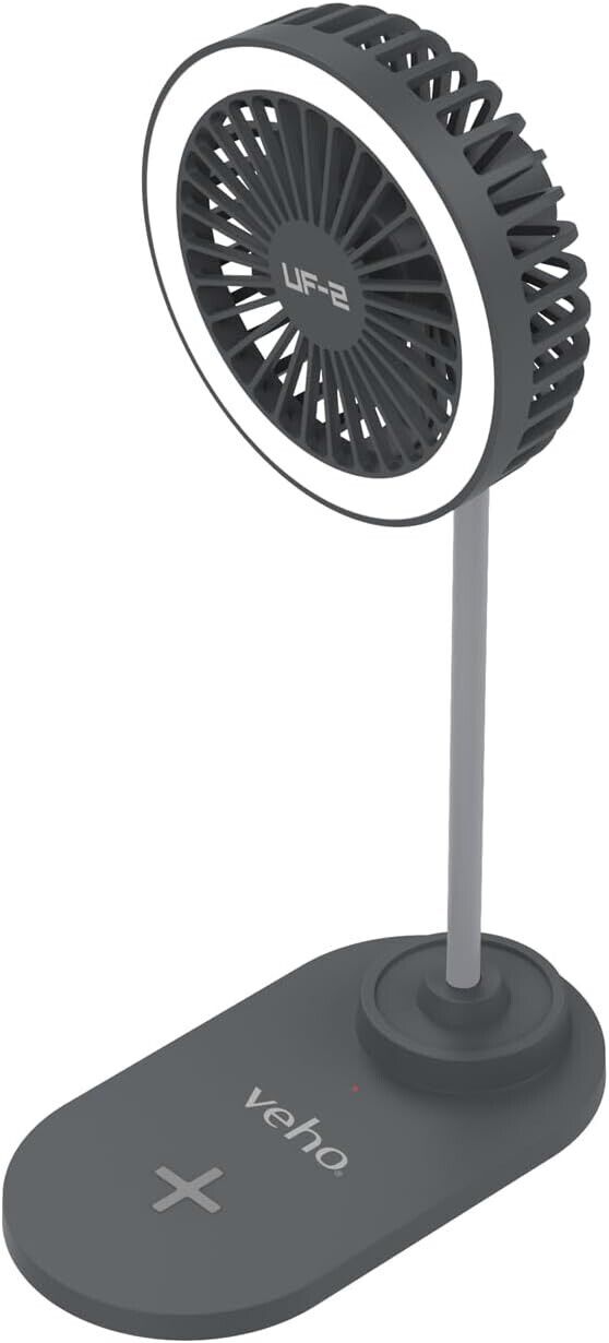 Veho 3-in-1 USB desktop fan with adjustable height and stylish design for personal cooling