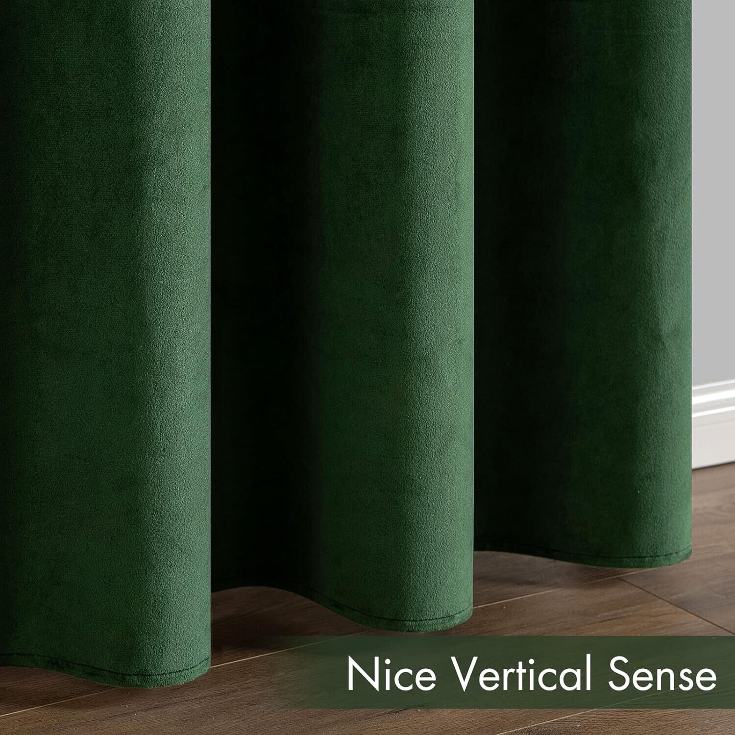 Luxury green velvet blackout curtains offering elegant style and light blockage for any room