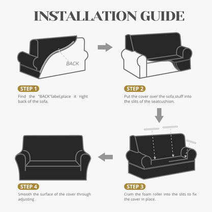 Installation guide for velvet loveseat cover chocolate with step-by-step instructions