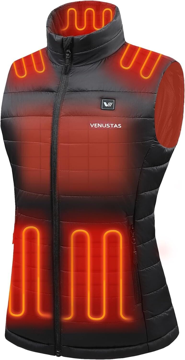 Venustas women's heated gilet with battery featuring stylish design and heated zones for added warmth