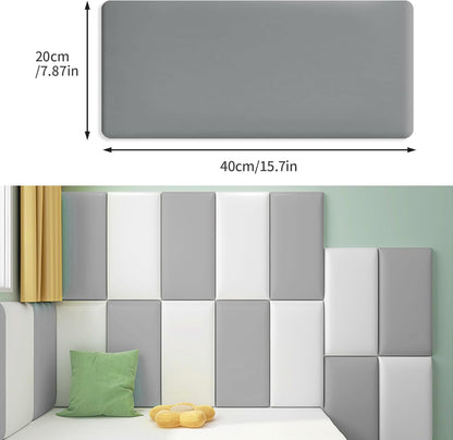 Tokenhigh Baby Foam Wall Panels in Soft Grey and White for Nursery Decor and Safety