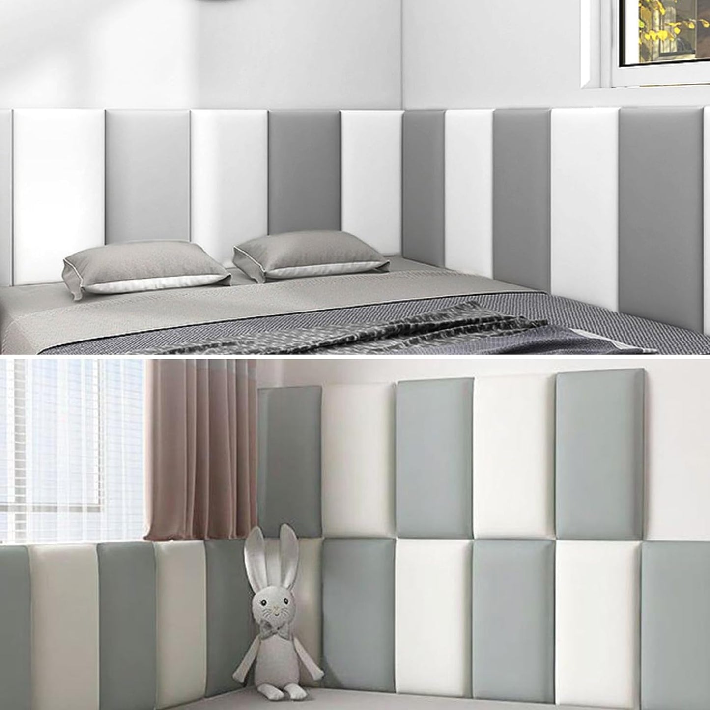 Tokenhigh Baby Wall Padding in Grey and White for Soft and Safe Nursery Decor