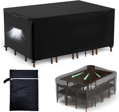 NOHON waterproof garden furniture covers for protecting outdoor tables and chairs from weather elements