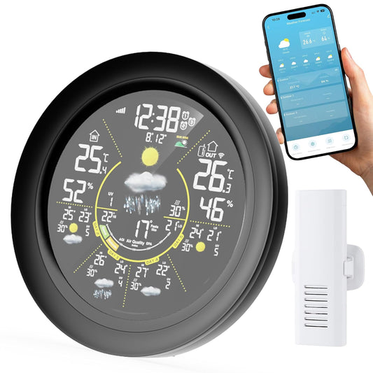 Fagalil WiFi weather station with outdoor sensor and smartphone app for accurate weather tracking
