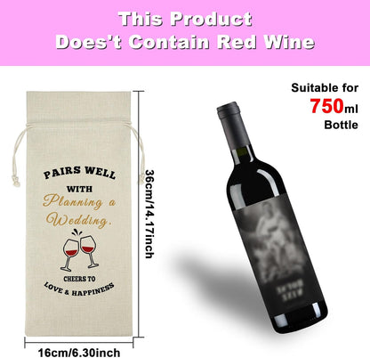 Ximalun wedding wine bag gift for 750ml bottles, features a charming design for wedding celebrations