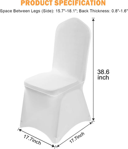 VELPAX white polyester stretch chair covers fitting various chair styles with a sleek design