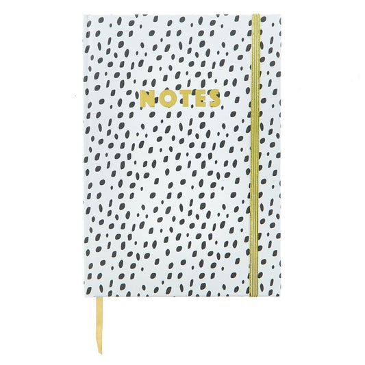 Wild style A5 notebook with a spotted design and a gold 'NOTES' title for stylish note-taking