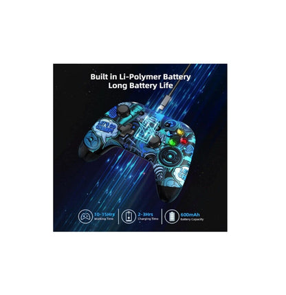 Bleu Comics Wireless gamepad controller for Nintendo Switch with built-in battery and vibrant design