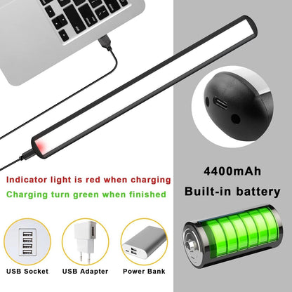 Wireless picture light rechargeable with USB charging and 4400mAh built-in battery for easy use