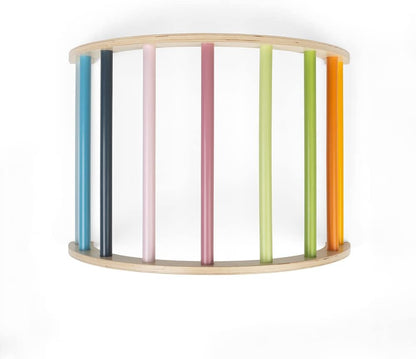 Bigjigs Toys wooden arched climbing frame in multi-coloured design for indoor playtime fun