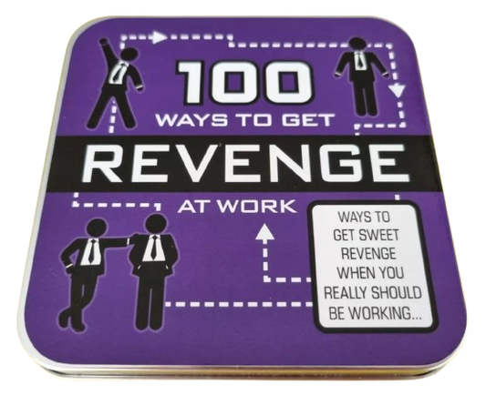 100 Ways to Get Revenge at Work book by Loncraine Broxton, offering a humorous workplace revenge guide