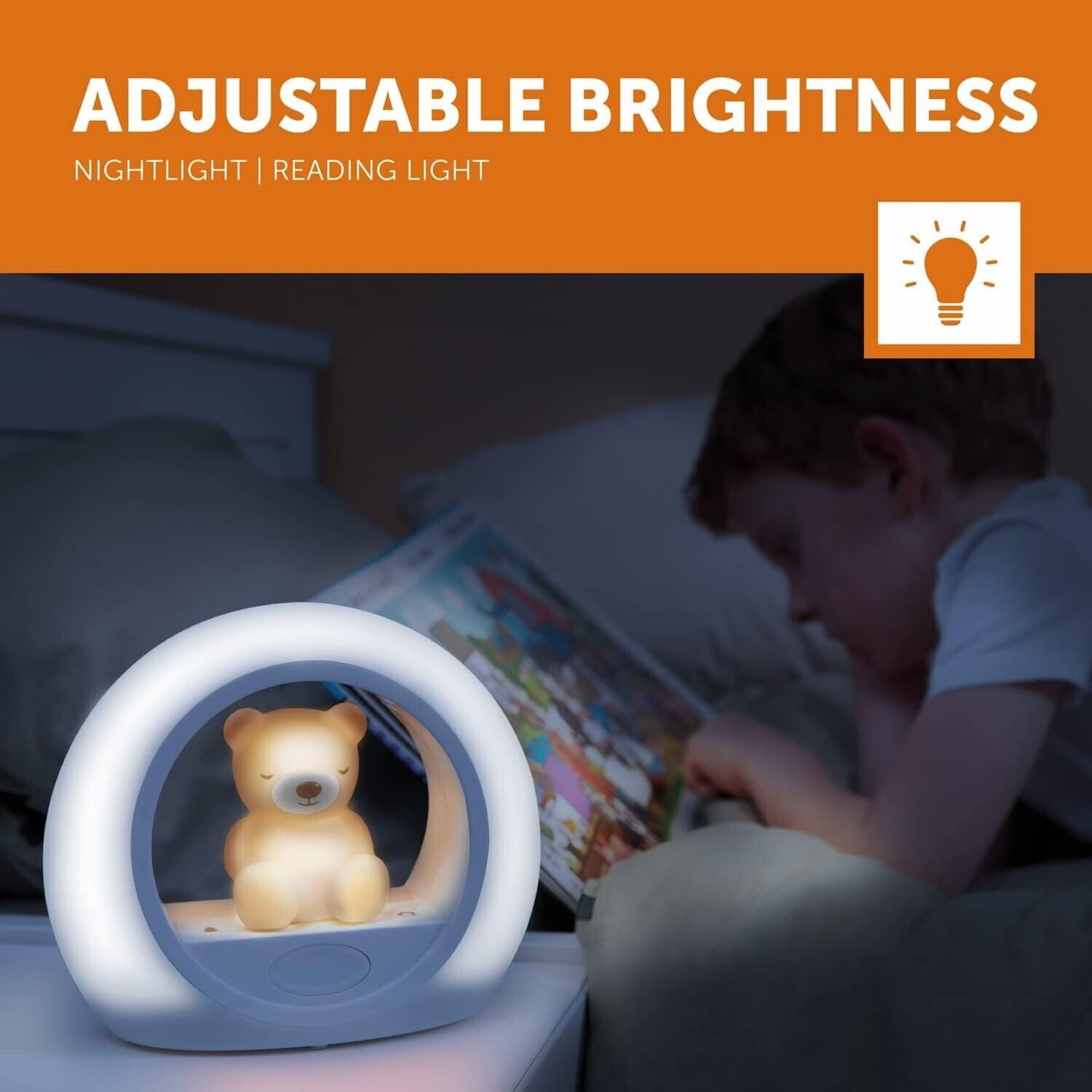 Zazu Billy the Bear nightlight with adjustable brightness for reading and bedtime comfort