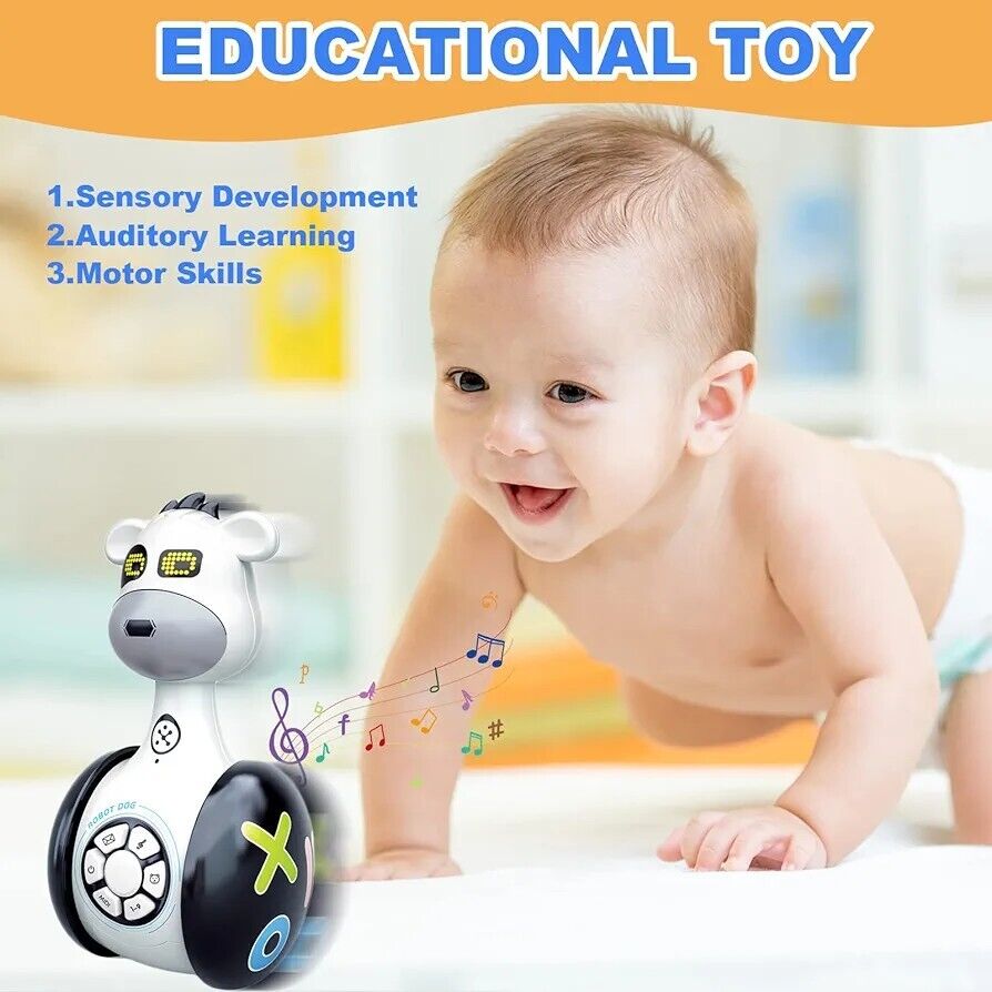 Zebra robot musical toy for babies promoting sensory development and motor skills