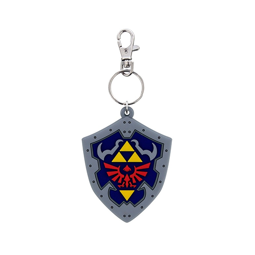 Zelda shield keyring featuring vibrant artwork and durable keychain clip for fans of The Legend of Zelda