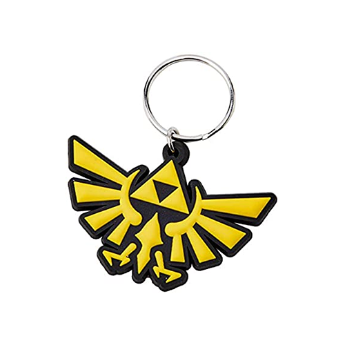 Zelda Triforce keyring in vibrant yellow featuring iconic Triforce symbol for fans of the series