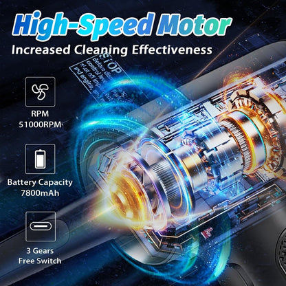 Zyloren compressed air duster with high-speed motor and 7800mAh battery for effective cleaning