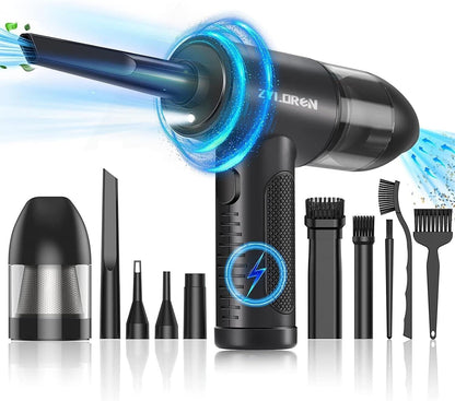 Zyloren compressed air duster with multiple attachments for efficient cleaning of electronics and hard-to-reach areas